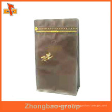 zip lock stand up coffee pouch with valve